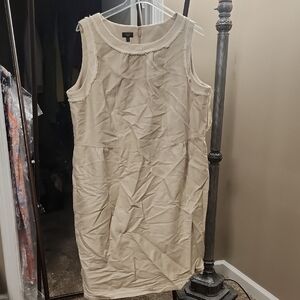 Talbots Classic Beige Sleeveless Dress